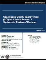 Continuous Quality Improvement (CQI) for Clinical Teams: A Systematic Review of Reviews