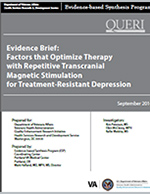  Factors that Optimize Therapy with Repetitive Transcranial Magnetic Stimulation for Treatment-Resistant Depressions: Evidence Brief
on the Relationship Between
Time Delay to Colonoscopy and Colorectal Cancer Outcomes