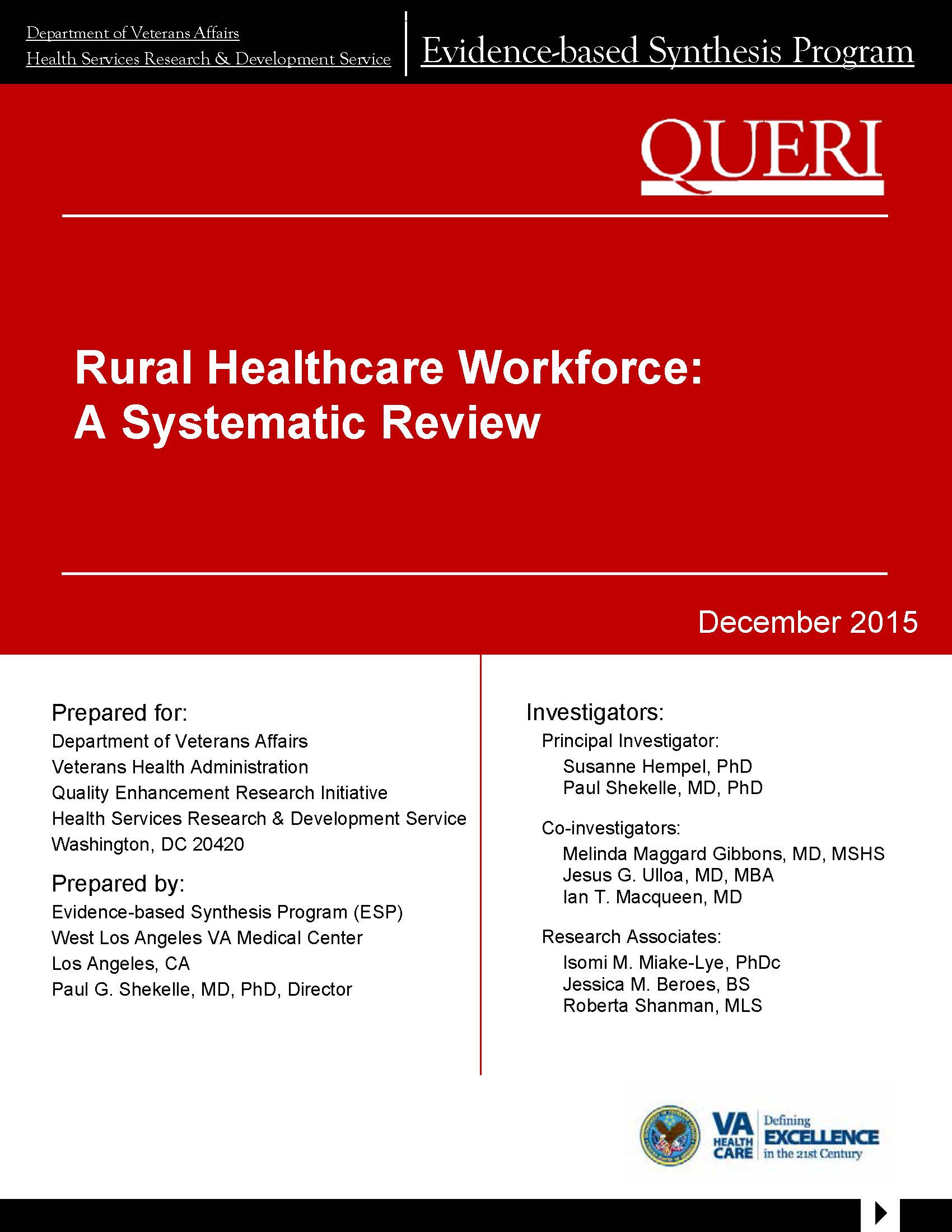 Rural Healthcare Workforce: A Systematic Review