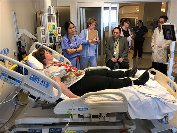 VA Emergency Department staff and simulation trainers participate in the Telestroke Program go-live training at the Las Vegas VA Medical Center on January 18, 2018.